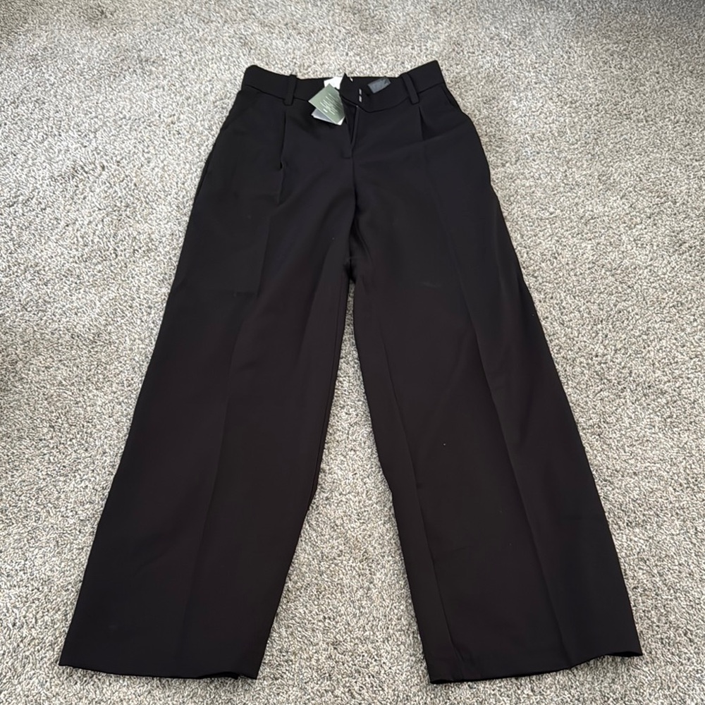 H&M Black Dress Pants Classic Wide-Leg Design